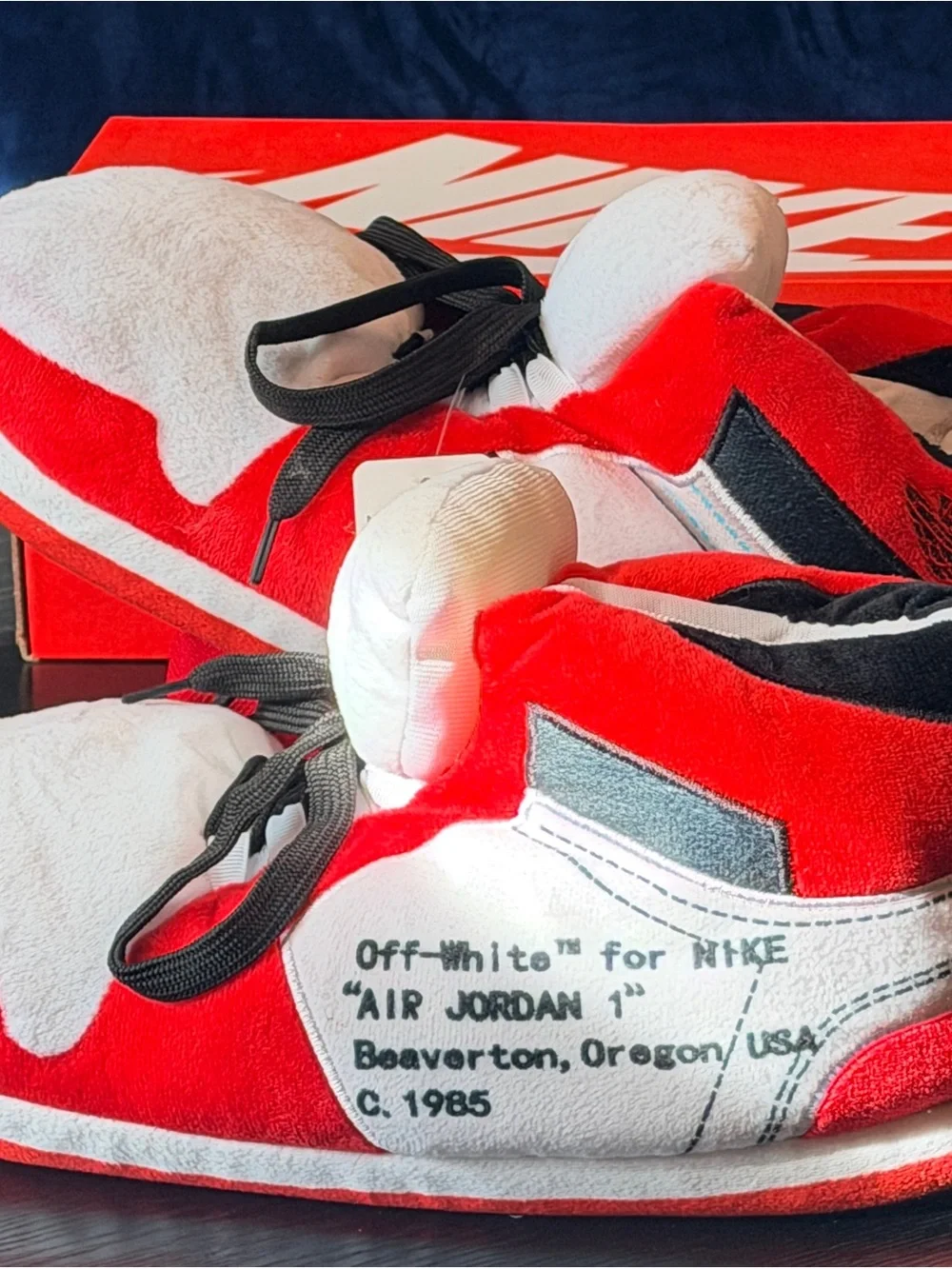 Nike Slippers - Red White Black Air Jordan Plush Slippers